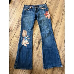 Switch USA size 29 womens jeans patchwork & embroidery